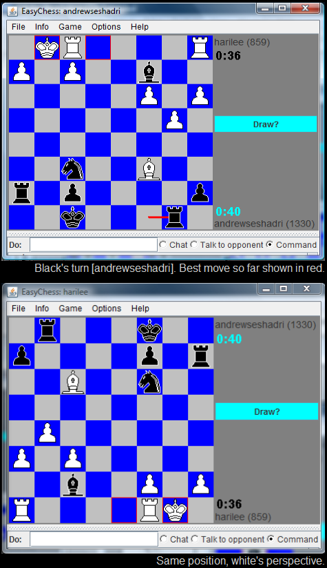 Chess program screenshots