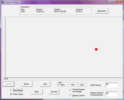 Projectile Launch Simulator Screenshot