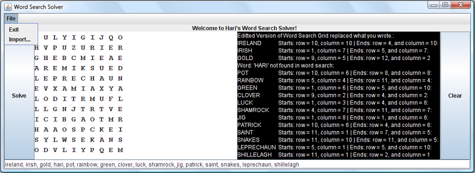 Word Search Solver Screenshot